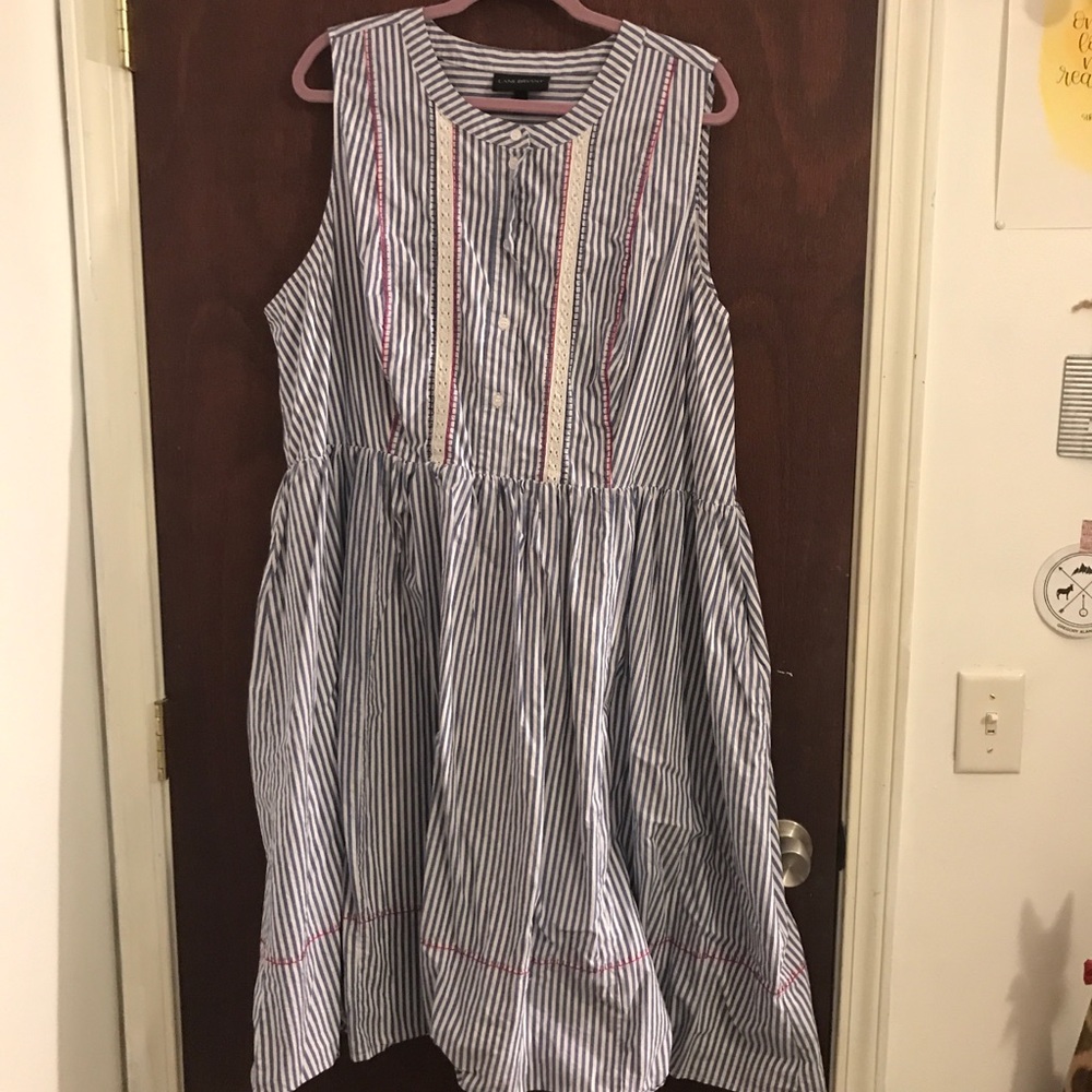 Sleeveless striped summer midi dress